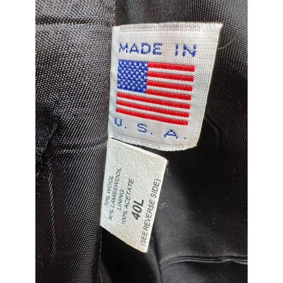 Vintage Circle S Mens Herringbone Blazer Jacket 40L Gray Wool Blend Cowboy Weste - Picture 3 of 16